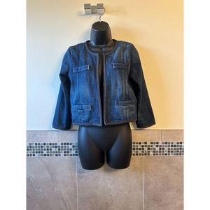 Pre-owned CURRENT/ELLIOTT Distressed Denim Bolero Jacket SZ 0